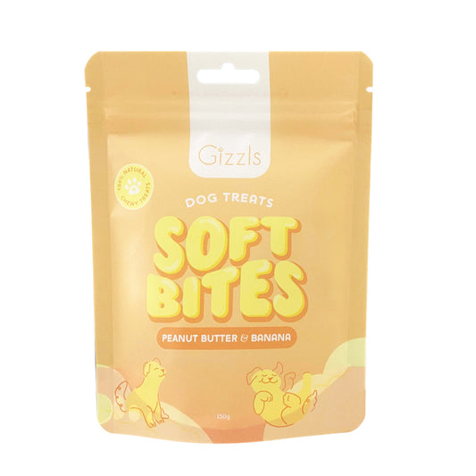 Gizzls Peanut Butter & Banana Soft Dog Treats (150g)